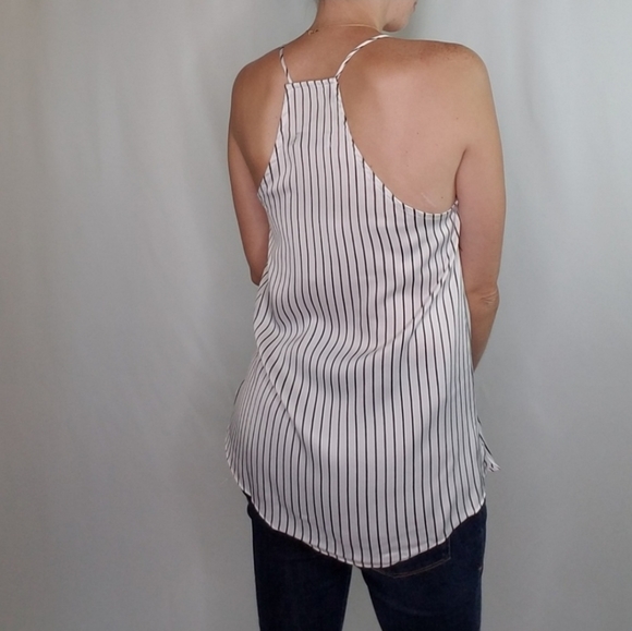 Stripes and Lace Spaghetti Strap Racerback Camisole - Picture 5 of 6